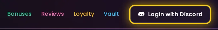 The Login with Discord button at the top right of the site
